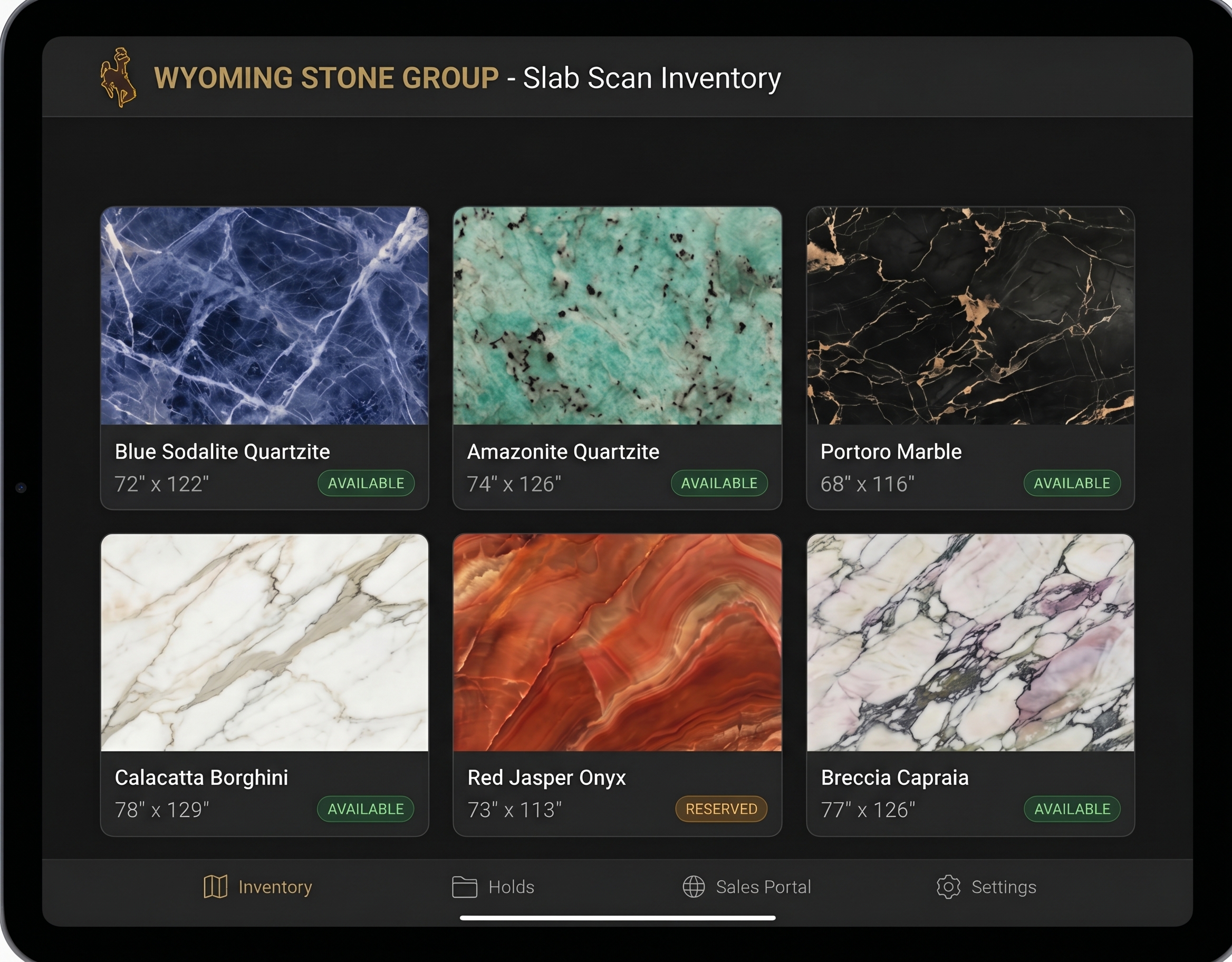 Wyoming Stone Group Inventory Portal